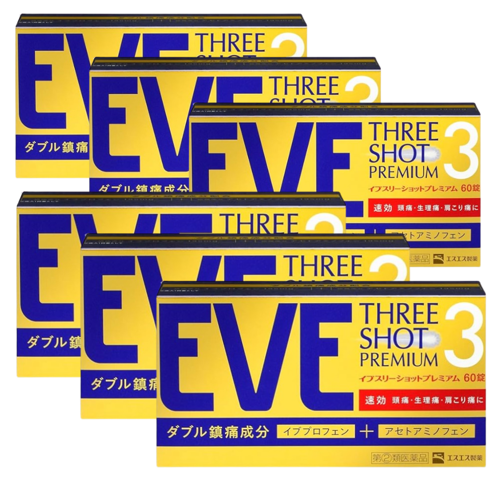 이브 진통제 쓰리샷 프리미엄 60정, 6개 세트 일본직구 정품 가격 효능